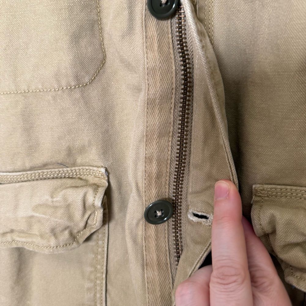 Levi's Bomber Jacket Mens Sz XL Tan Canvas Full Zip Button Mechanics 1155-1-8-73 - Picture 6 of 15